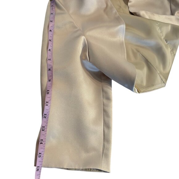 Davids Bridal mother of the bride champagne strapless gown & bolero jacket sz 14 - Picture 14 of 14